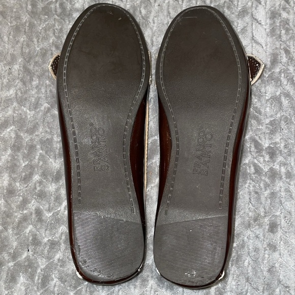 Franco Sarto 2 Tone Patent Leather Kody Flats Adorned w Large buckle design - Picture 10 of 13